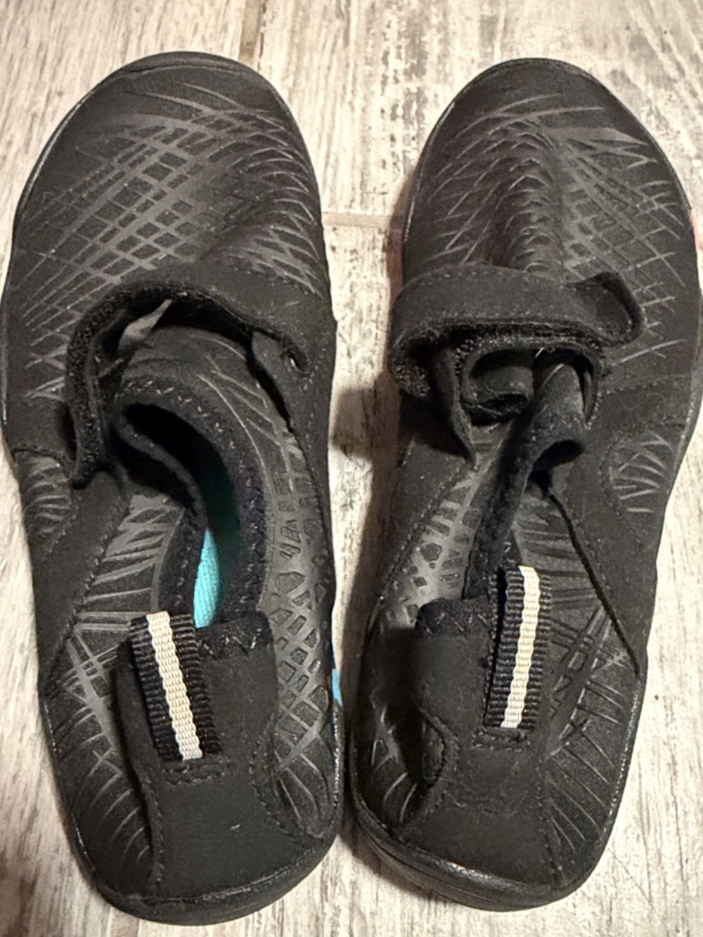Black Kids' Athletic Slip-On Aqua Water Shoes with Teal Accent boys 2